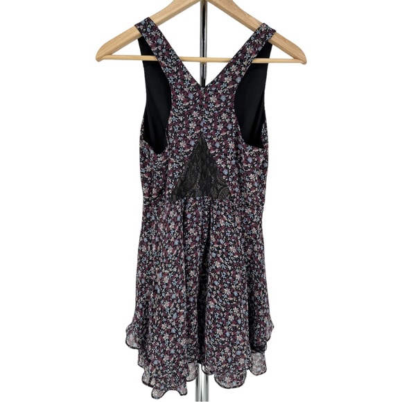 BCBGeneration Floral Sleeveless Tiered Ruffle Lace Inset Dress size 2 - Picture 10 of 13